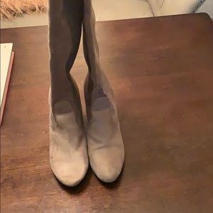 Over the knee suede boots
